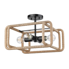 Golden 6085-SF BLK-NR - Wry Lighting Camden 4-light Semi-Flush Mount in Matte Black